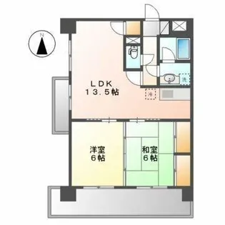 扶桑ハイツ1【3階】の間取り
