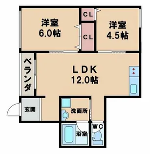 SAKAI南田辺ハイツ 南棟【1階】の間取り