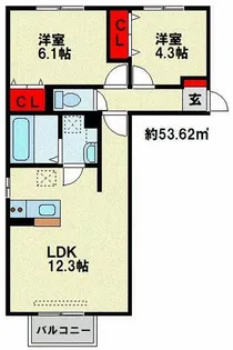 Casa Felice A棟【107号室】の間取り
