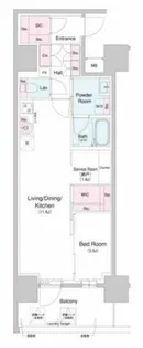 コンフォリア・リヴ北久宝寺Q【6階】の間取り