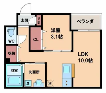 リアコート北田辺Ⅱ【2階】の間取り
