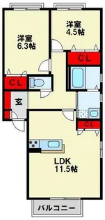 福岡県北九州市八幡西区本城学研台2丁目【アパート】の間取り