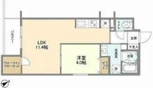 ウェルスクエア帝塚山【3階】の間取り