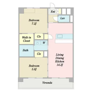 SquareCourt(スクエアコート)【0202号室】の間取り