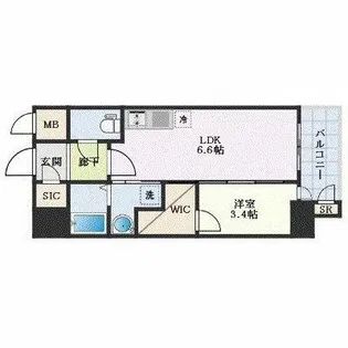 エステムコート名古屋新栄Ⅳネスト【13階】の間取り