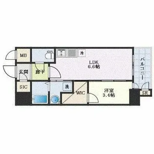 エステムコート名古屋新栄Ⅳネスト【12階】の間取り