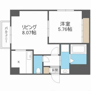 ラペズマン宮の沢【701号室】の間取り