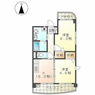 ラフィネ清華【305号室】の間取り