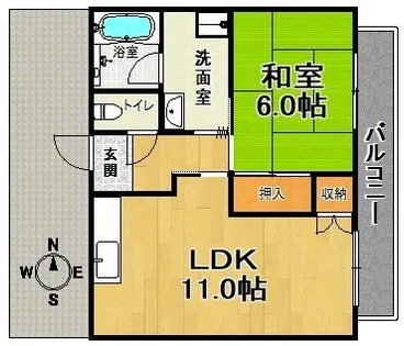 セントラルハイツ湊川【9階】の間取り