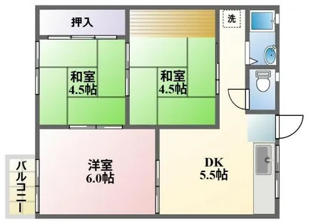 コーポ田中【1階】の間取り