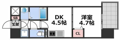 ファーストフィオーレ長田グランディール【2階】の間取り