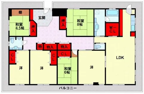 福岡県北九州市八幡西区割子川1丁目【マンション】の間取り