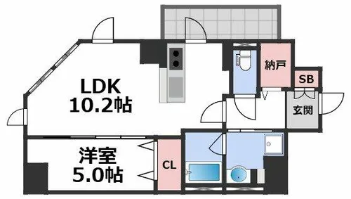 プレミアム菱屋西【2階】の間取り