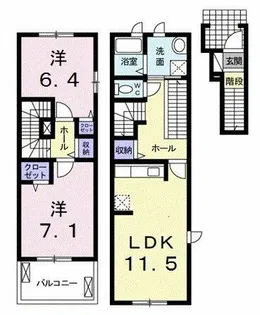 マタン ブリエⅢ【201号室】の間取り