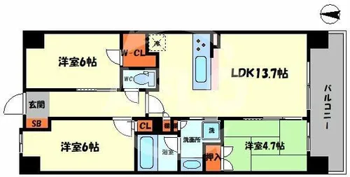 大阪ベイレジデンス【13階】の間取り