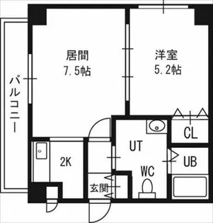 グランカーサ南11条【9階】の間取り