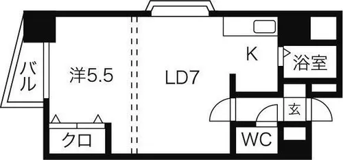 パークヒルズ中央411【10階】の間取り