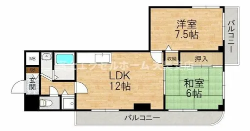 ふぁみーゆ東住吉【2階】の間取り