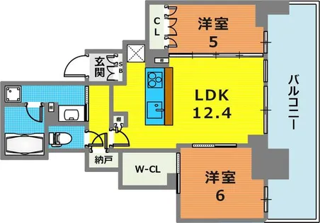 ベイシティタワーズ神戸EAST【1408号室】の間取り