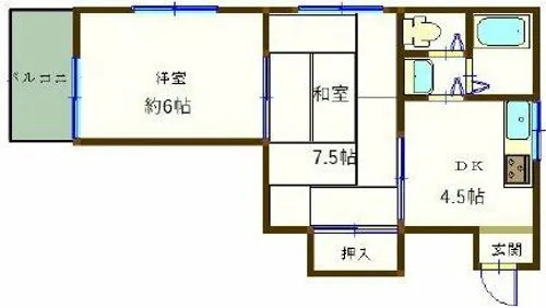 コミュニティ平野【203号室】の間取り