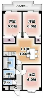 GLANZ三ツ島【4階】の間取り