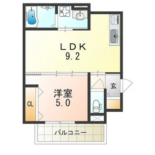 大阪府東大阪市近江堂3丁目【アパート】の間取り