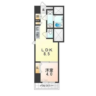 クローバー・グランツ三国ヶ丘【5階】の間取り