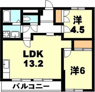 コーポ道寄【305号室】の間取り