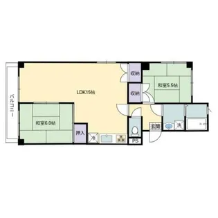 宝本宮ハイツ【5階】の間取り