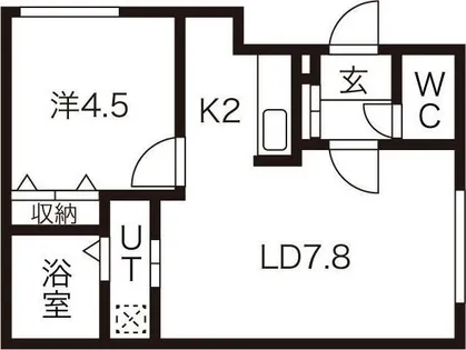 オッジオ学園前【1階】の間取り