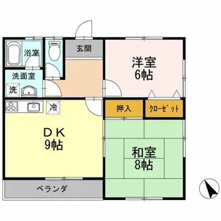 セラヴィ2階西【2階】の間取り