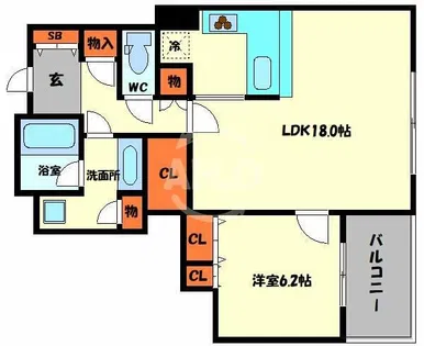 シティタワー堀江【12階】の間取り