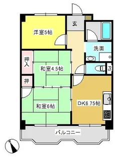 二本木ハイツ【101号室】の間取り