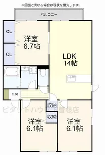 ディアス曽根【B201号室】の間取り