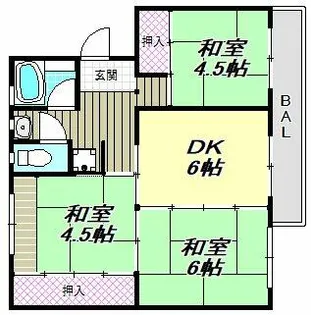 金剛第三住宅222棟【506号室】の間取り