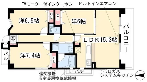 プロシード新瑞橋【6階】の間取り