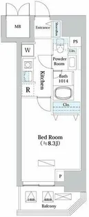 パークアクシス四ツ橋【13階】の間取り