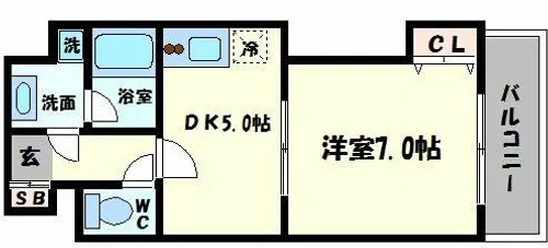 レインボーコートパートⅢ【7階】の間取り
