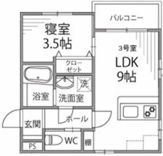 朝風のノーブル【303号室】の間取り