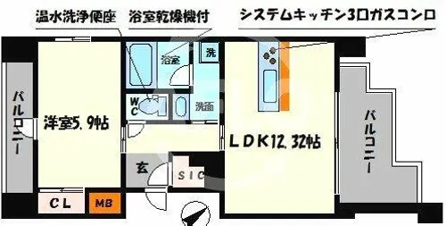 SHUNKI江戸堀【2階】の間取り