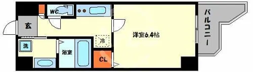 HRフロントリーガル難波WEST【7階】の間取り