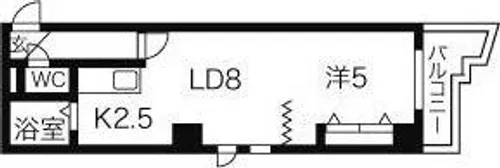 ミラバ札幌中央【4階】の間取り