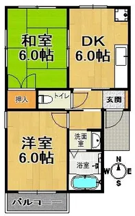 セジュール楠谷【1階】の間取り