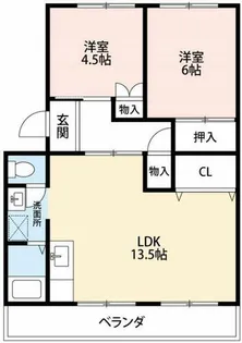 愛知県岡崎市牧御堂町字水洗【マンション】の間取り