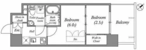 SERENiTE福島scelto【14階】の間取り