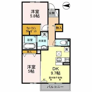 パークハイム巽南【1階】の間取り