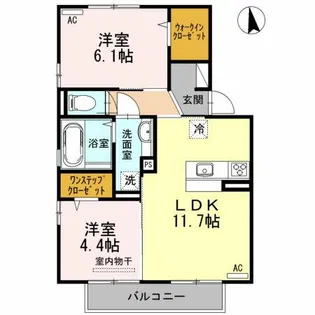 コンパルティア【205号室】の間取り