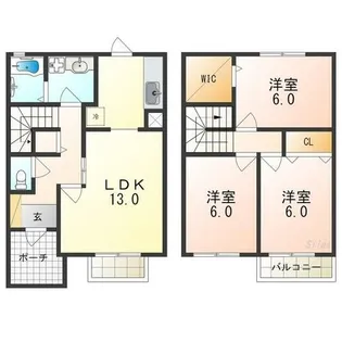 くわのみハイツ【1階】の間取り