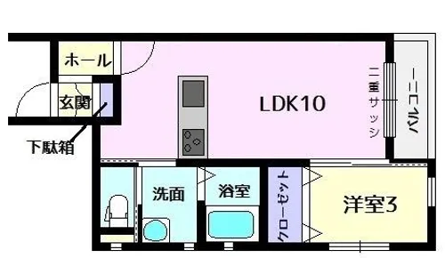 ドルチェ・ヴィータ柳川C【1階】の間取り