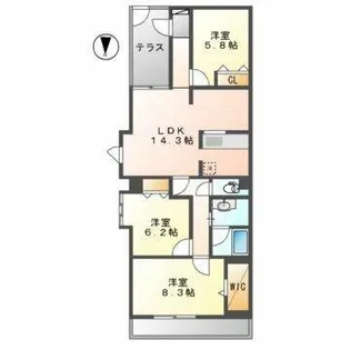 メゾネットミユキ【1階】の間取り